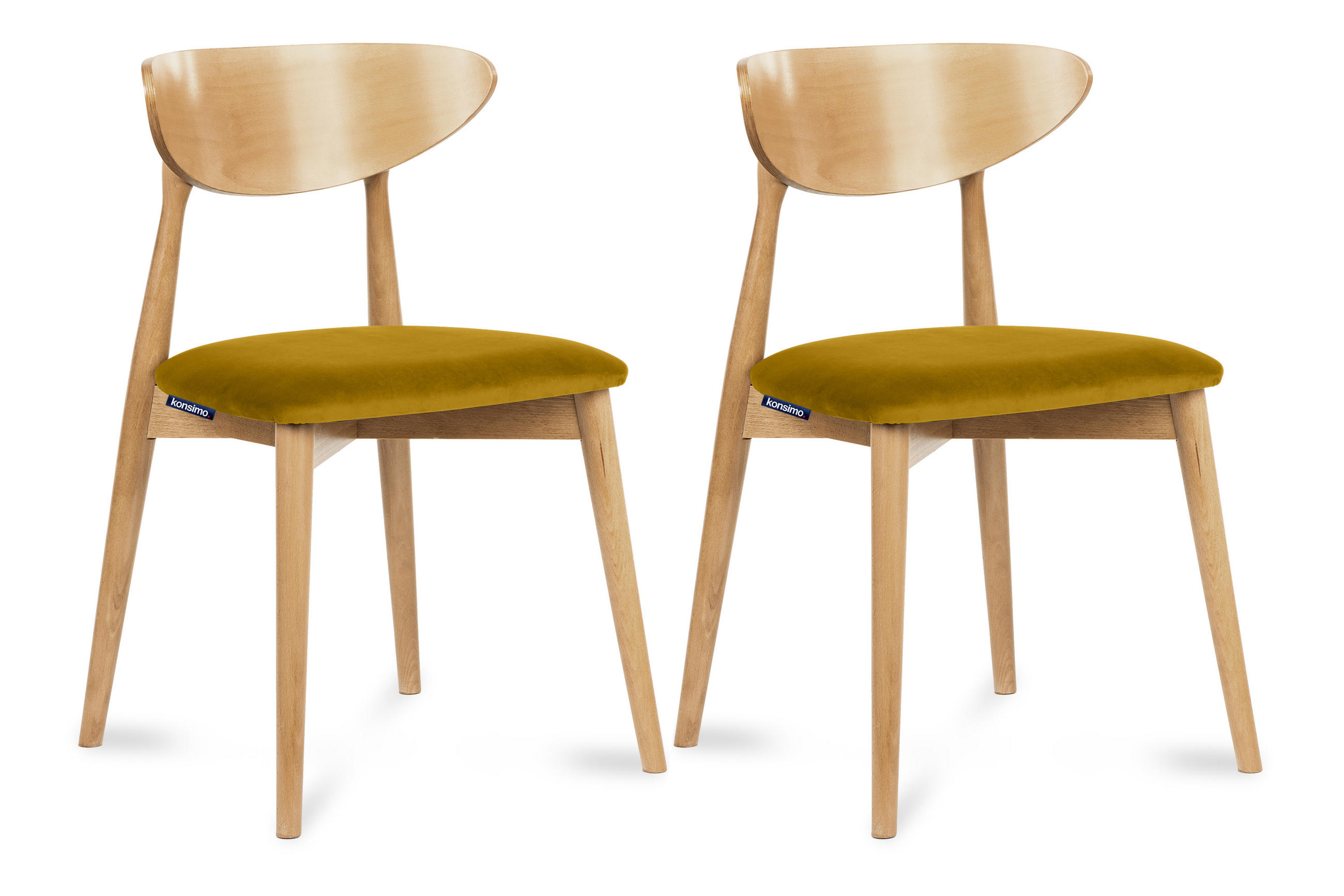 ESSZIMMERSTÜHLE RABI (2er-Set), Honig / Eiche hell - Eichefarben/Honig, Holz/Buchenholz (47/79/45cm) - KONSIMO®