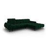 ELEKTRISCHES-ECKSOFA rechts Alyse aus Samt flaschengrün 5 Sitzplätze - Grün, Textil (188/295cm) - Micadoni