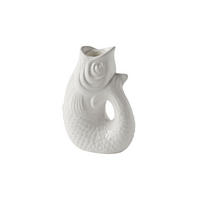 KERZENHALTER Monsieur Carafon XS Fisch-Form, Steingut, Weiß, 12.7 cm - Weiß, Stein (5/13/8cm) - Gift Company