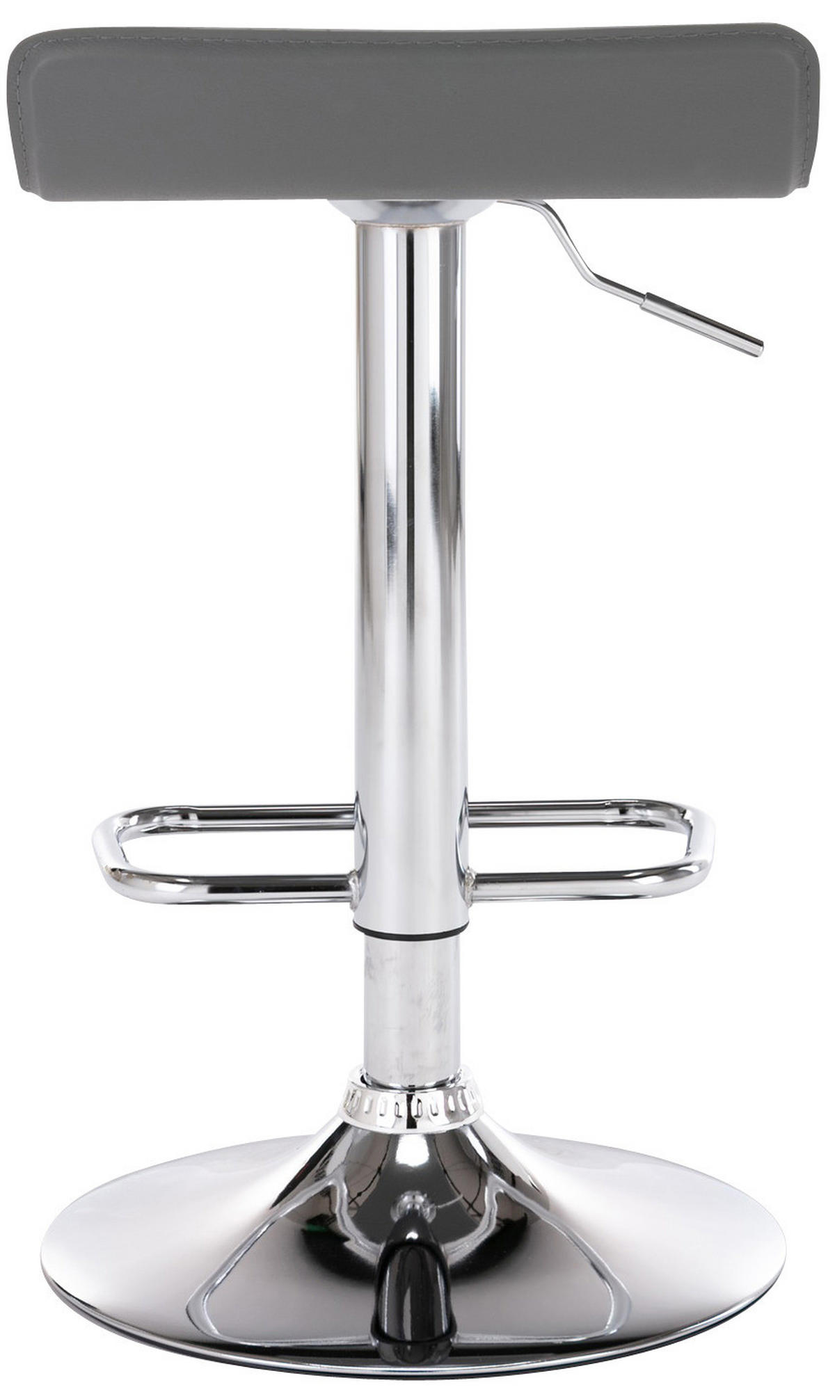 BARHOCKER 2er Set Derid Kunstleder Grau Silber - Grau, Leder/Metall (38/65/41cm) - DELUKE