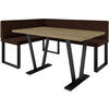 ECKBANKGRUPPE Alina - INARI-Stoff - 128 x 168 cm - Links - Braun - Braun, Textil/Metall (168/87/128cm) - AN-Moebel 4u