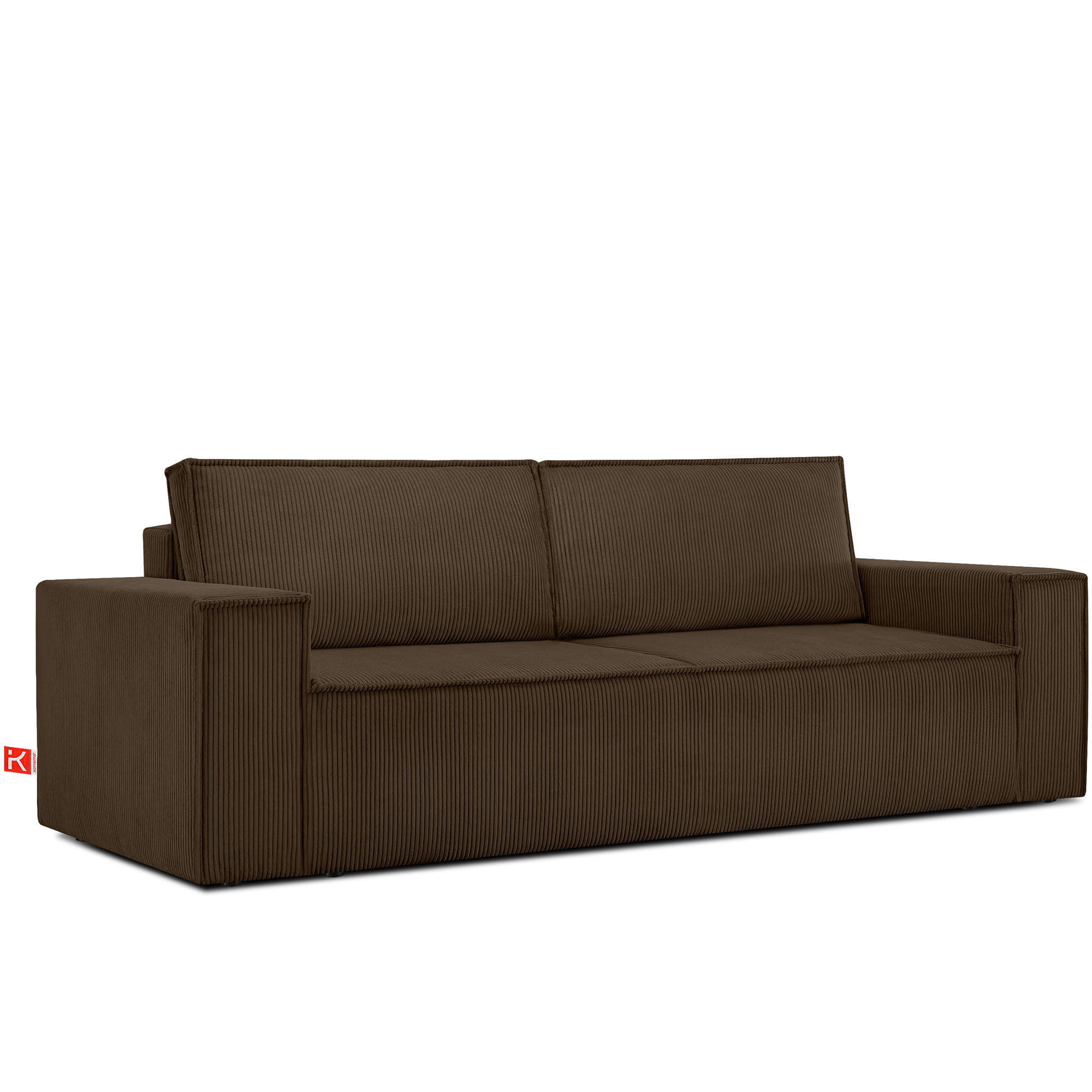 3-SITZER-SCHLAFSOFA NAPI in Pet Friendly Cord-Stoff, dunkelbraun - Dunkelbraun/Schwarz, Textil (244/89/101cm) - KONSIMO®