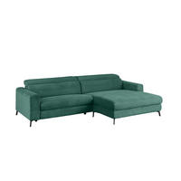 ECKSOFA LAISKA Smaragdgrün Cord - Smaragdgrün/Schwarz, Textil/Metall (282/177cm) - KAWOLA