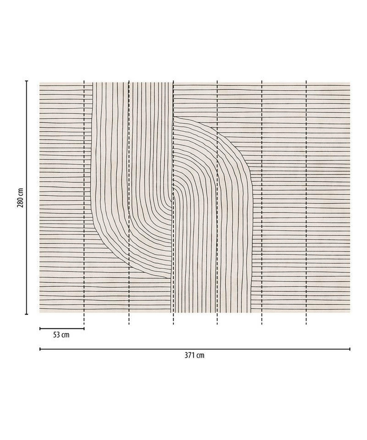 VLIESTAPETE Beige 371/280 cm - Beige/Schwarz, Textil (371/1cm) - KUNSTLOFT