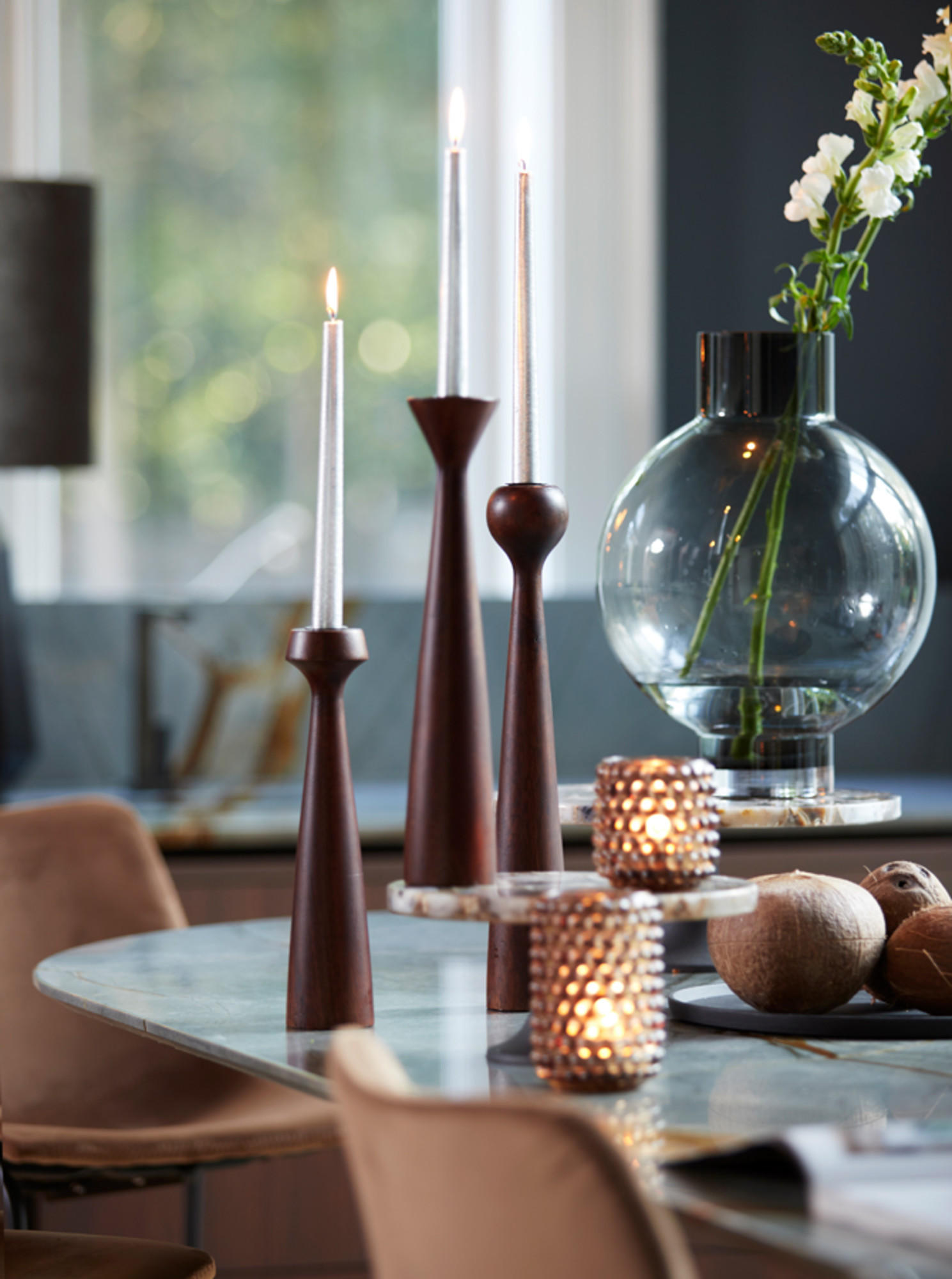 VASE Keisha Grau Ø27,5/36,5 cm - Grau, Glas (27.5/36.5cm) - Light & Living