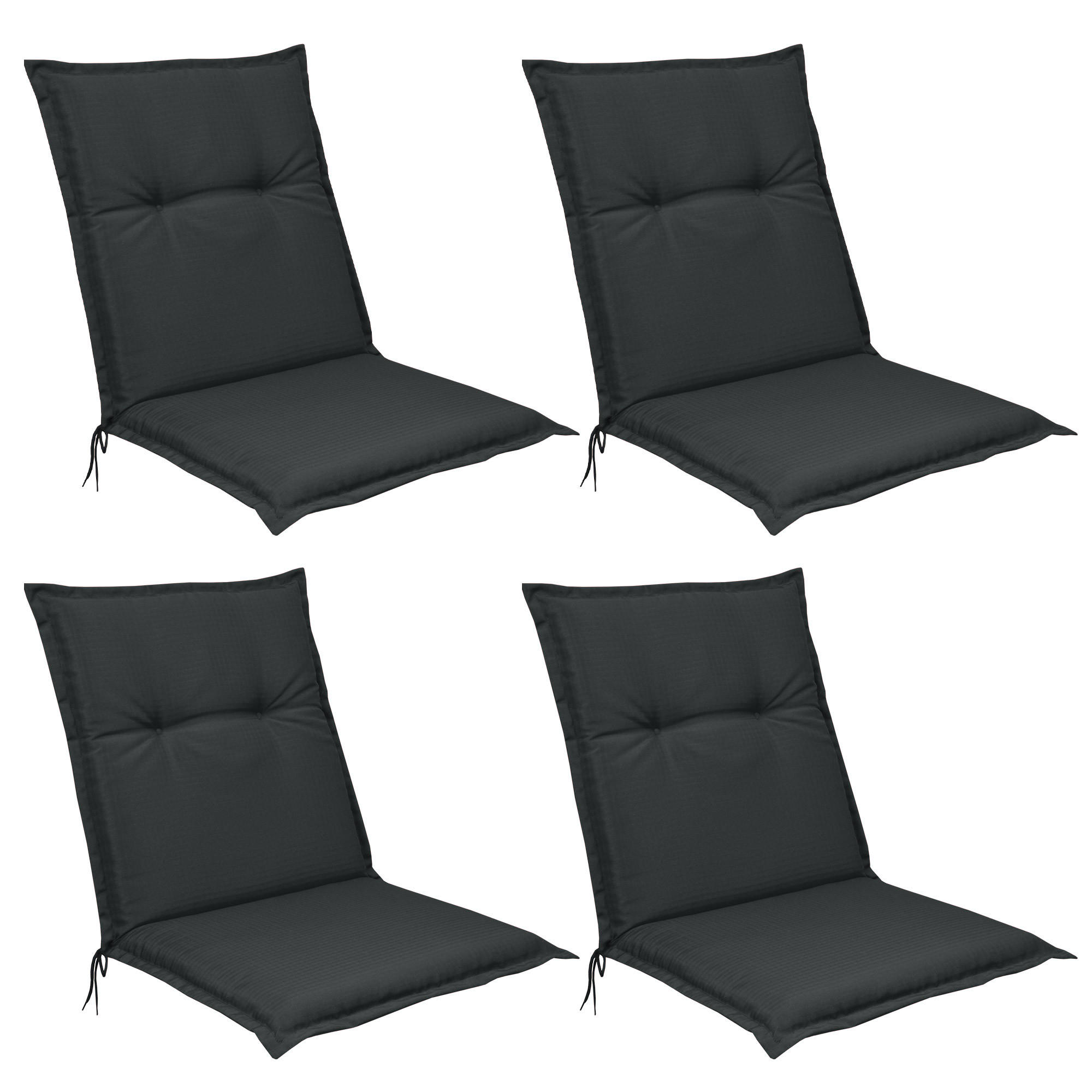 NIEDERLEHNERAUFLAGE Flair NL 100/50/8cm Graphitgrau (4tlg) - Graphitfarben, Textil (50/6/100cm) - Beautissu 