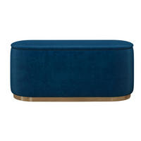 POUF Scarlett mit Stauraum, goldene Basis, 110/47/45 cm, Marineblau - Goldfarben/Dunkelblau, Holzwerkstoff/Textil (110/47/45cm) - Dancan