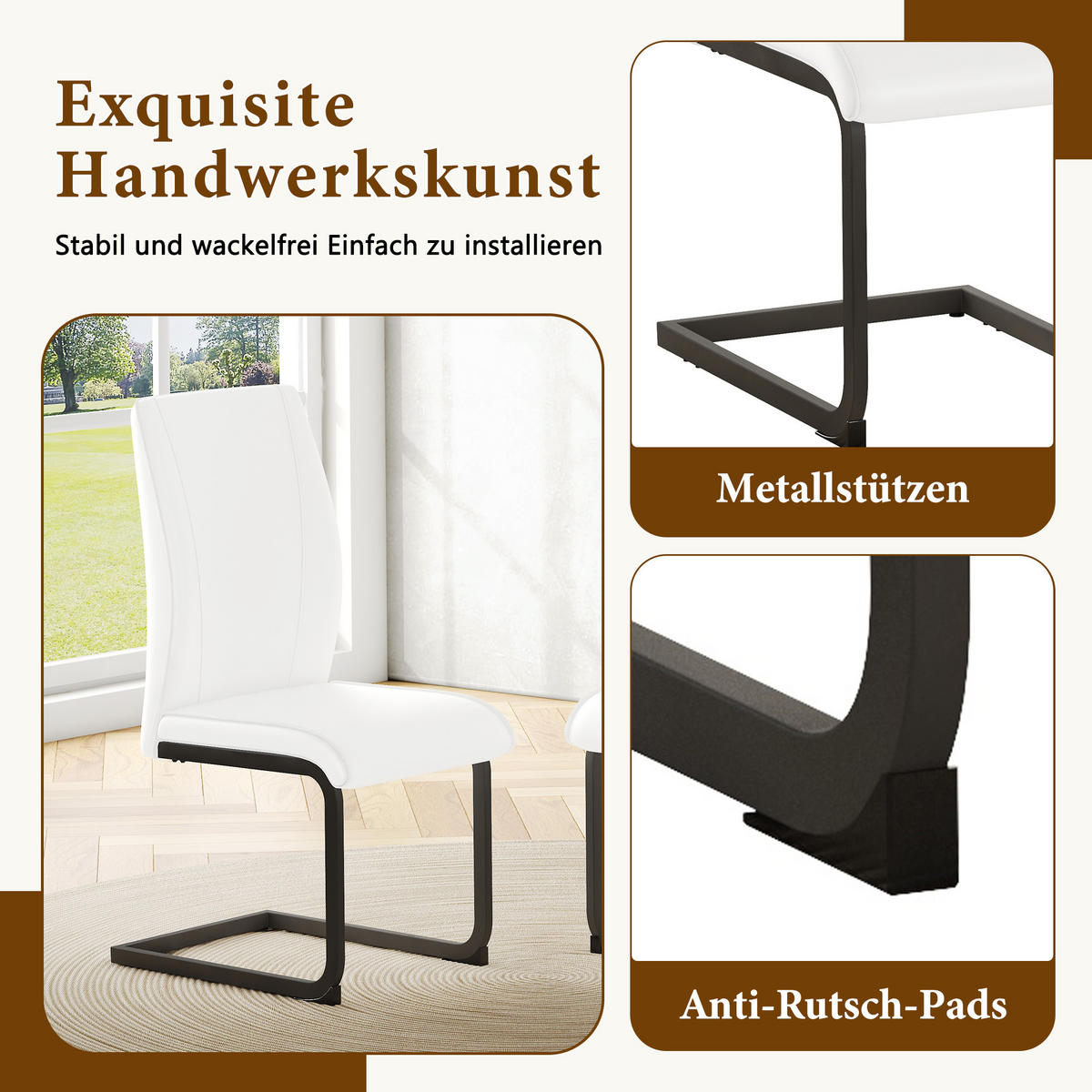 SCHWINGSTUHL DE-36541 2er-Set mit PU-Bezug und Metallbeinen Weiß - Weiß, Metall (44.5/99/43cm) - ComfortXL