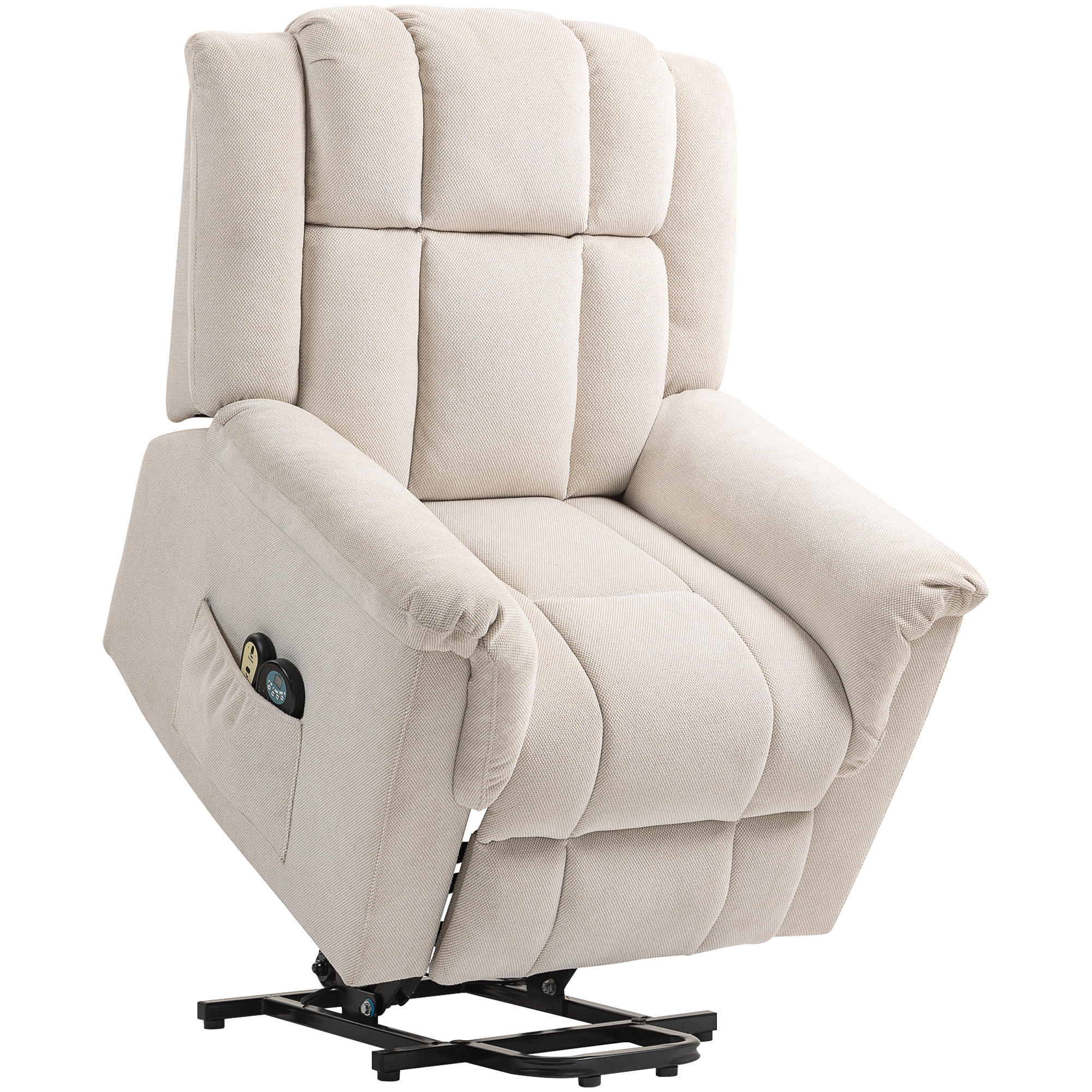 RELAXSESSEL Fernsehsessel Elektrisch Verstellbar Massagesessel mit Aufstehhilfe - Beige, Textil (85/104/91cm) - HOMCOM