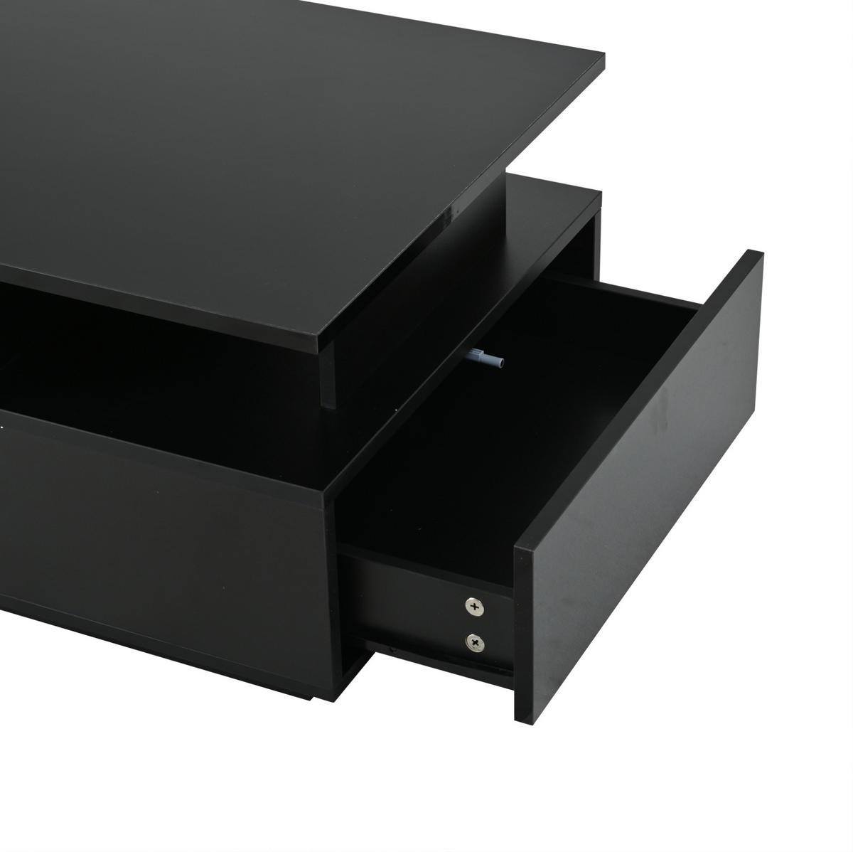 COUCHTISCH aus Spanplatte 100x50x36 cm in Schwarz mit LED-Beleuchtung - Schwarz, Holzwerkstoff (100/50/36cm) - Modfu