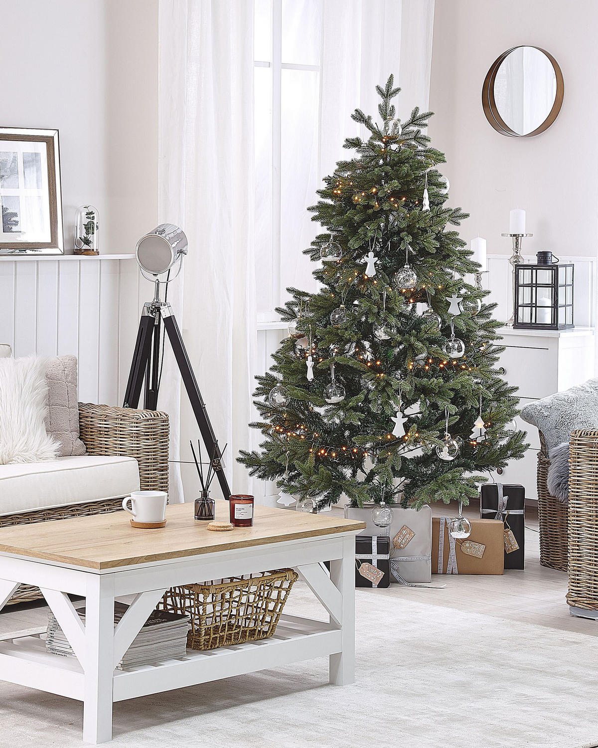 WEIHNACHTSBAUM 180 cm Grün Huxley - Grün, Kunststoff (180cm) - Beliani