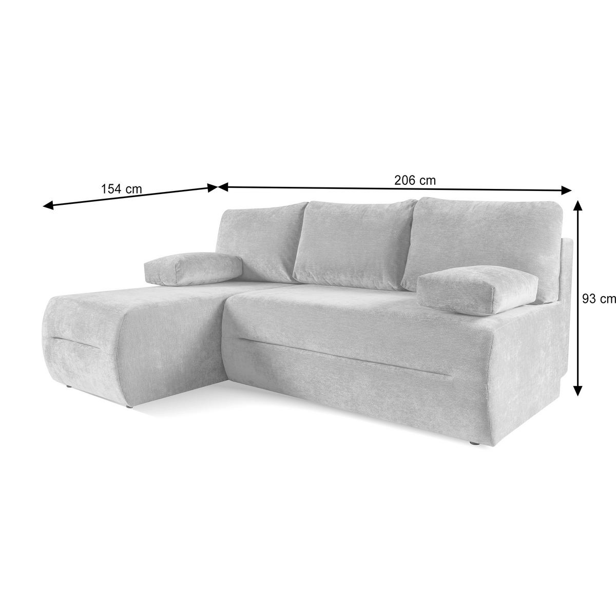 ECKSCHLAFSOFA Liana mit Schlaffunktion und Bettkasten, Links, Braun - Braun, Textil (206/154cm) - Beautysofa