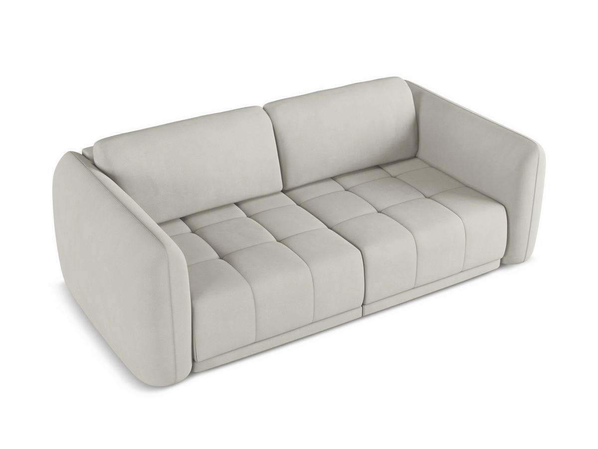 3-SITZER SOFA Chenille Stoff Beige - Beige/Schwarz, Kunststoff/Textil (210/74/105cm) - Makamii