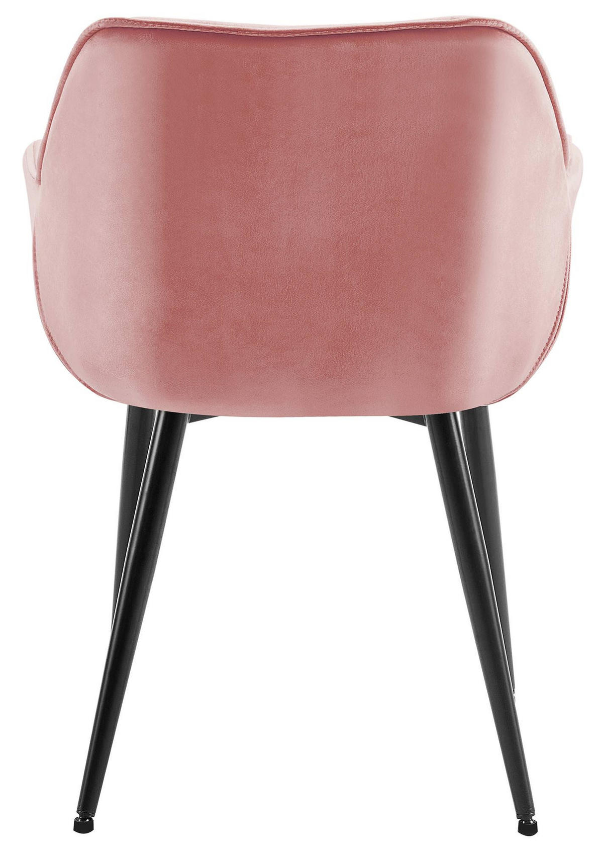 ARMLEHNENSTUHL Samt rosa - Schwarz/Rosa, Textil/Metall (58/83/62cm) - CLP