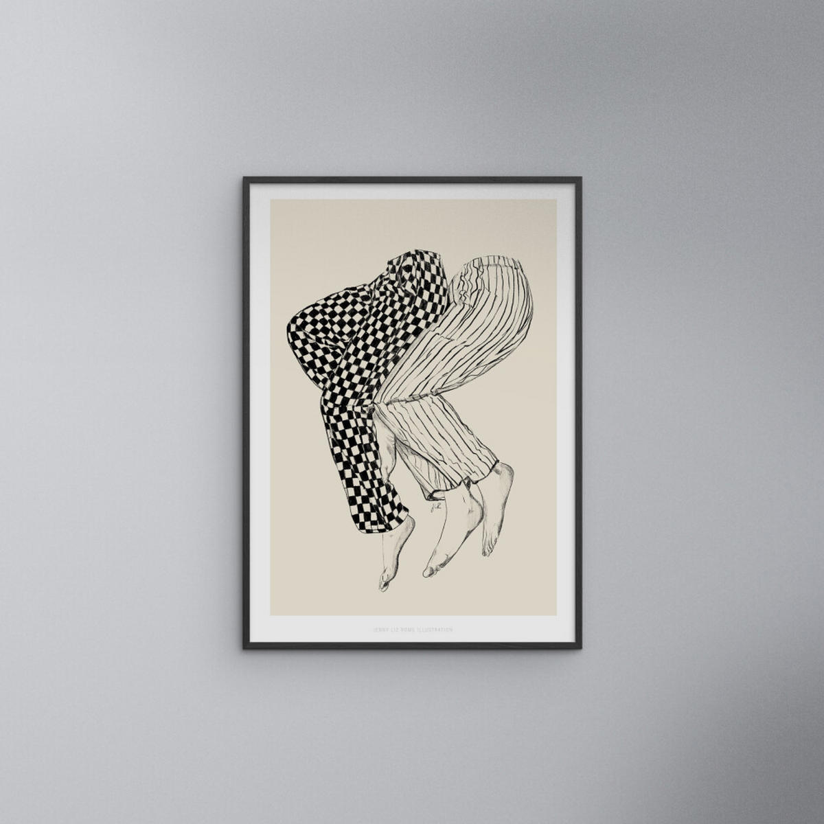 POSTER mit Rahmen Jenny Liz Rome - Love 1 - Schwarz/Naturfarben, Holz/Papier (70/100cm) - Poster&Frame