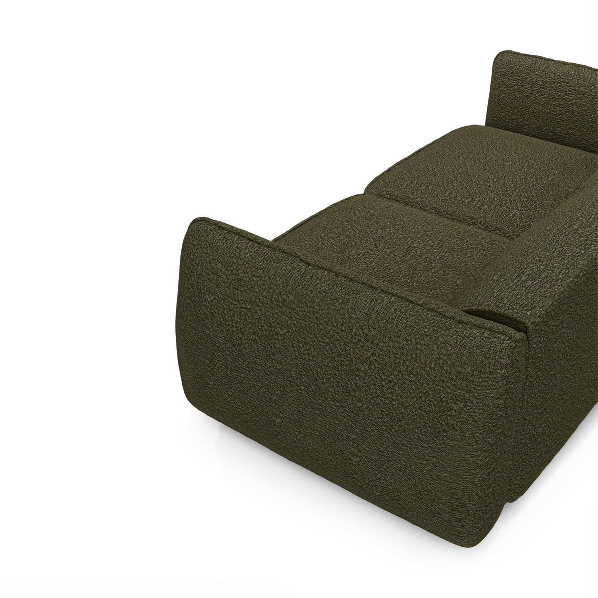 SOFA 4-SITZER Bouclé-Stoff Olivgrün 230cm - Olivgrün, Textil (230/74/90cm) - Sia Home