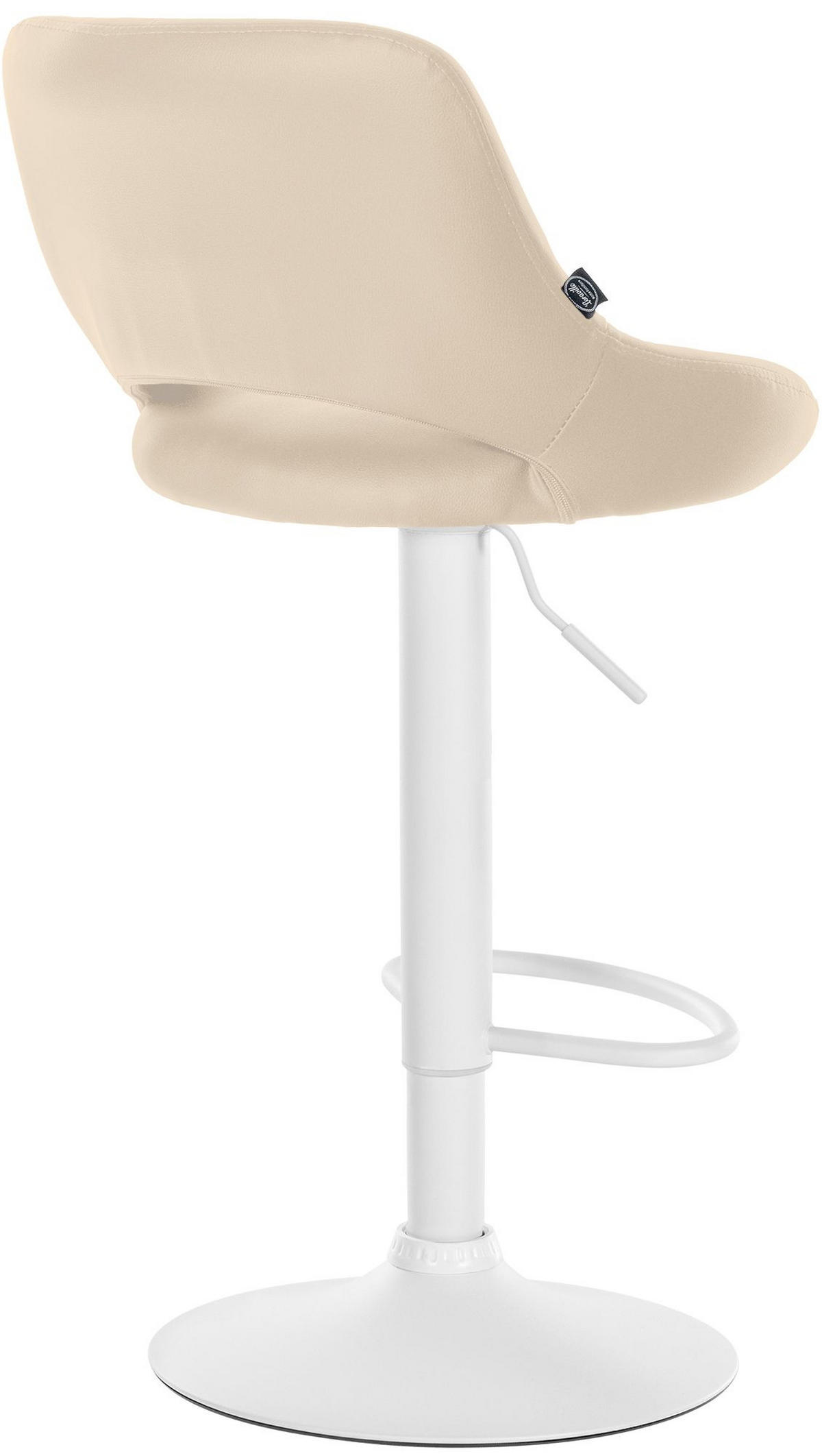 BARHOCKER Lederlook Creme - Creme/Weiß, Textil/Metall (47/85/48cm) - CLP