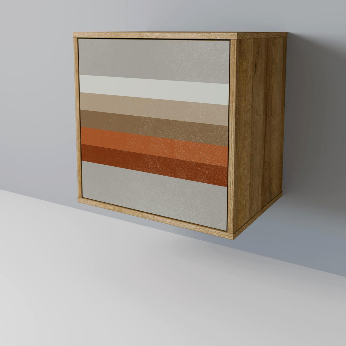 SIDEBOARD PECULIAR TRAIL, Eichefarben, 57,5x42x75,5 cm, Goldfarbene Metallfüße - Eichefarben/Goldfarben, Holzwerkstoff/Metall (57.5/75.5/42cm) - SpaceRebels