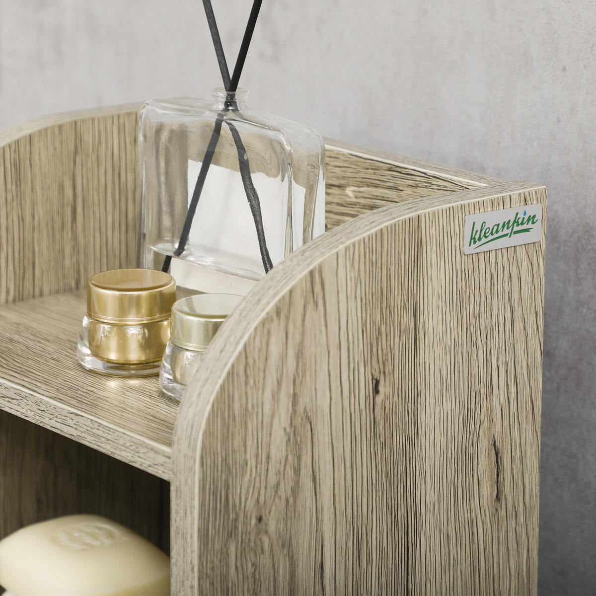 HOCHSCHRANK DE-17309 Grau & Natur - Grau, Holzwerkstoff (18/100/23cm) - ComfortXL