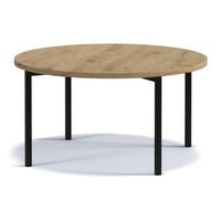 COUCHTISCH GERIS mit Metallfüßen, Spanplatte, dunkebraun - Schwarz/Braun, Holz/Metall (80/80/45cm) - KONSIMO®