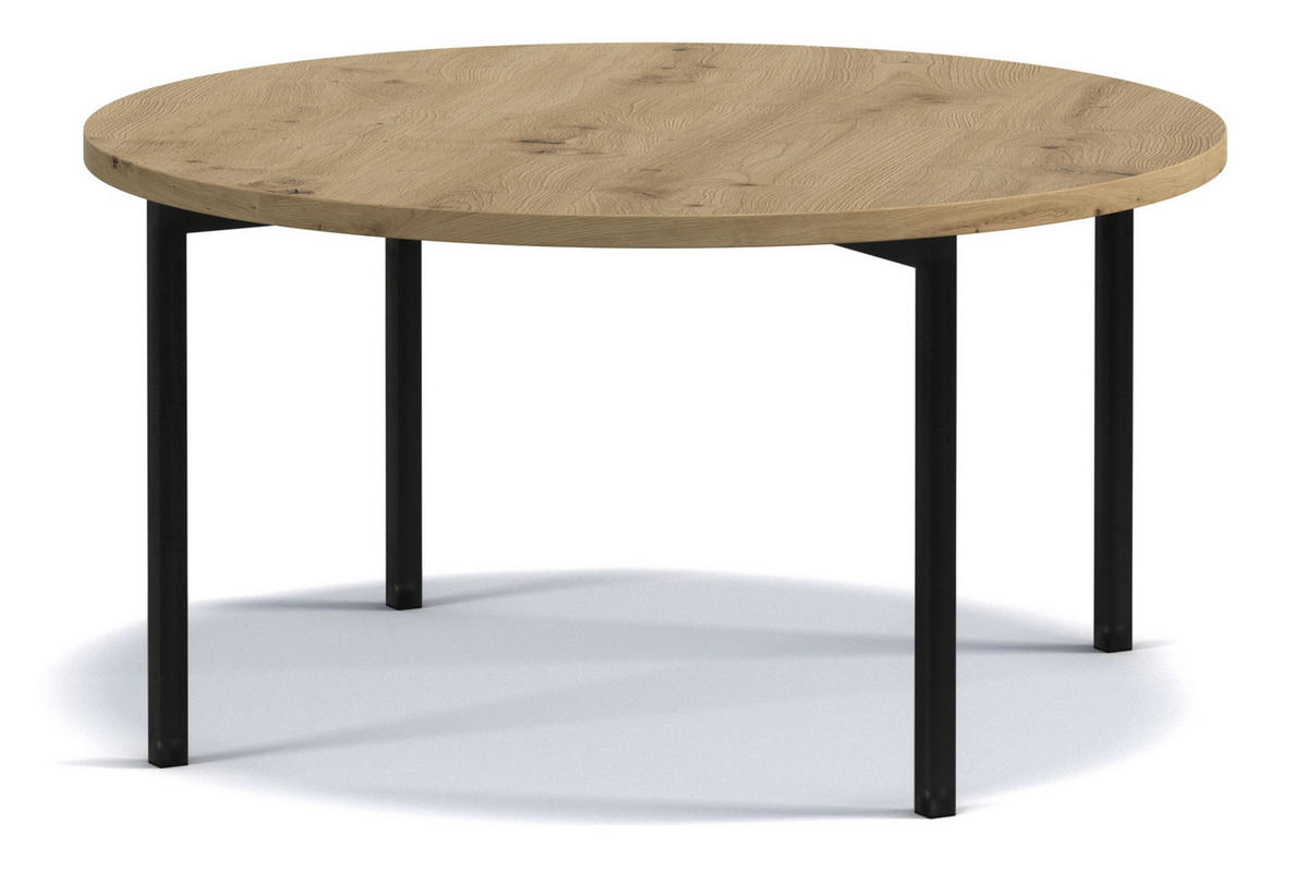 COUCHTISCH GERIS mit Metallfüßen, Spanplatte, dunkebraun - Schwarz/Braun, Holz/Metall (80/80/45cm) - KONSIMO®