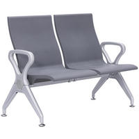 WARTEBANK Kunststoff Grau - Grau, Kunststoff/Metall (118/89/59cm) - CLP