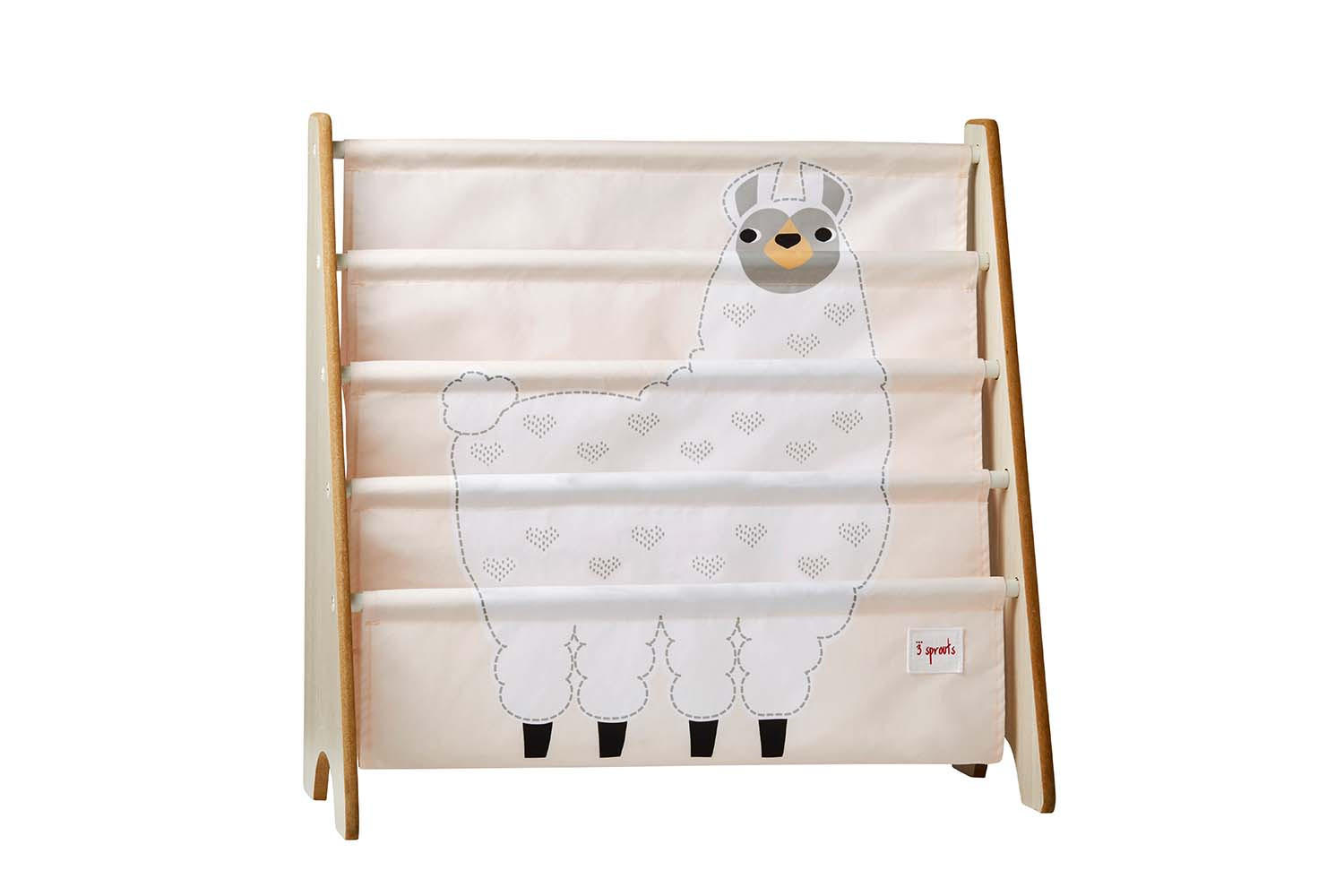 BÜCHERREGAL Motiv: Lama - Weiß, Textil (63/60/26cm) - 3Sprouts