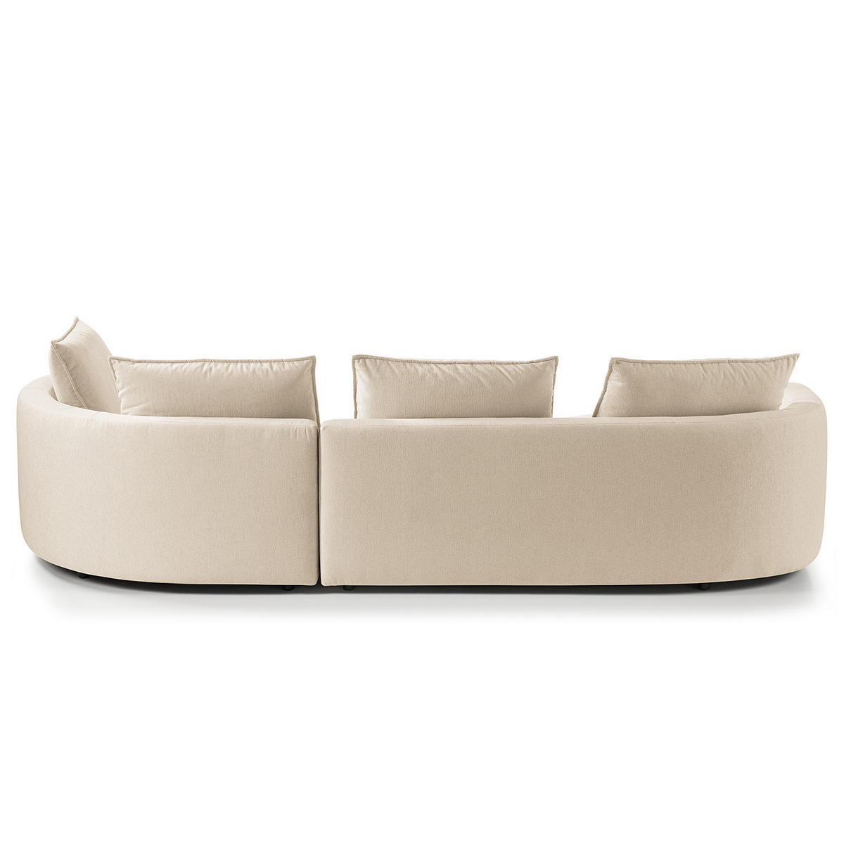 BIGSOFA - Beige/Schwarz, Kunststoff/Textil (322/82/154cm) - home24