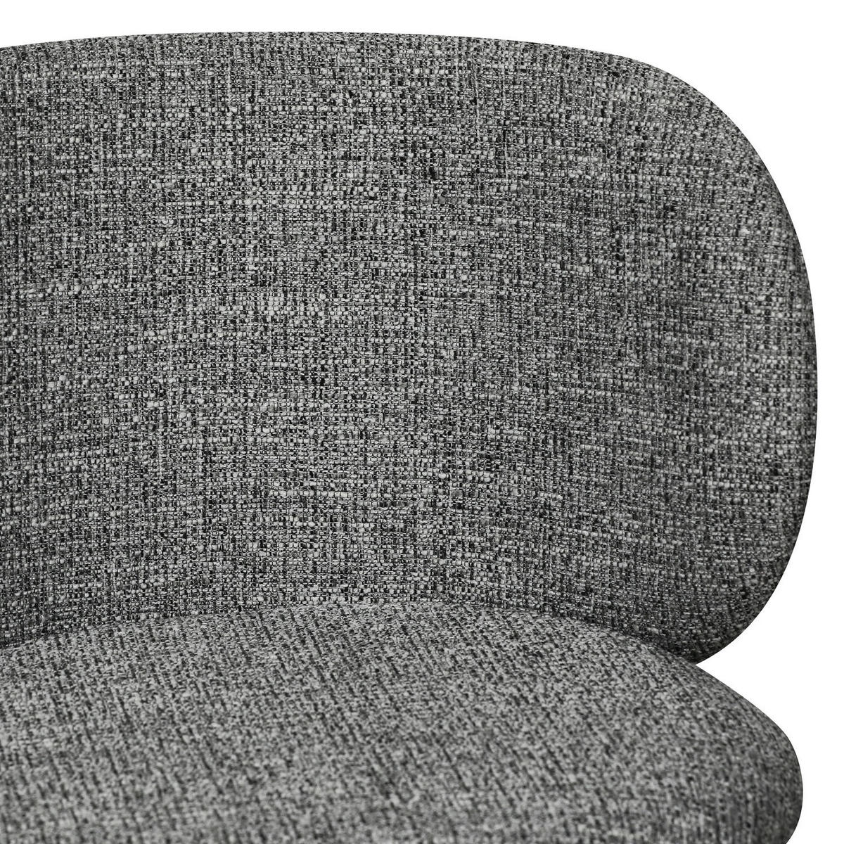 STUHL-SET 2 Stück in Teddystoff Grau - Schwarz/Grau, Textil/Metall (57/73/58cm) - Furnhouse