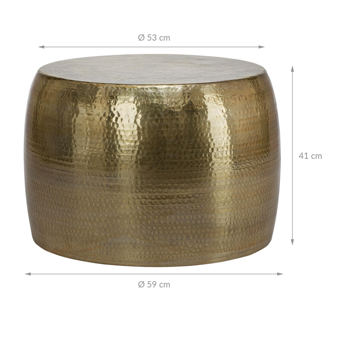 COUCHTISCH - Goldfarben, Metall (59/59/41cm) - WOMO-DESIGN