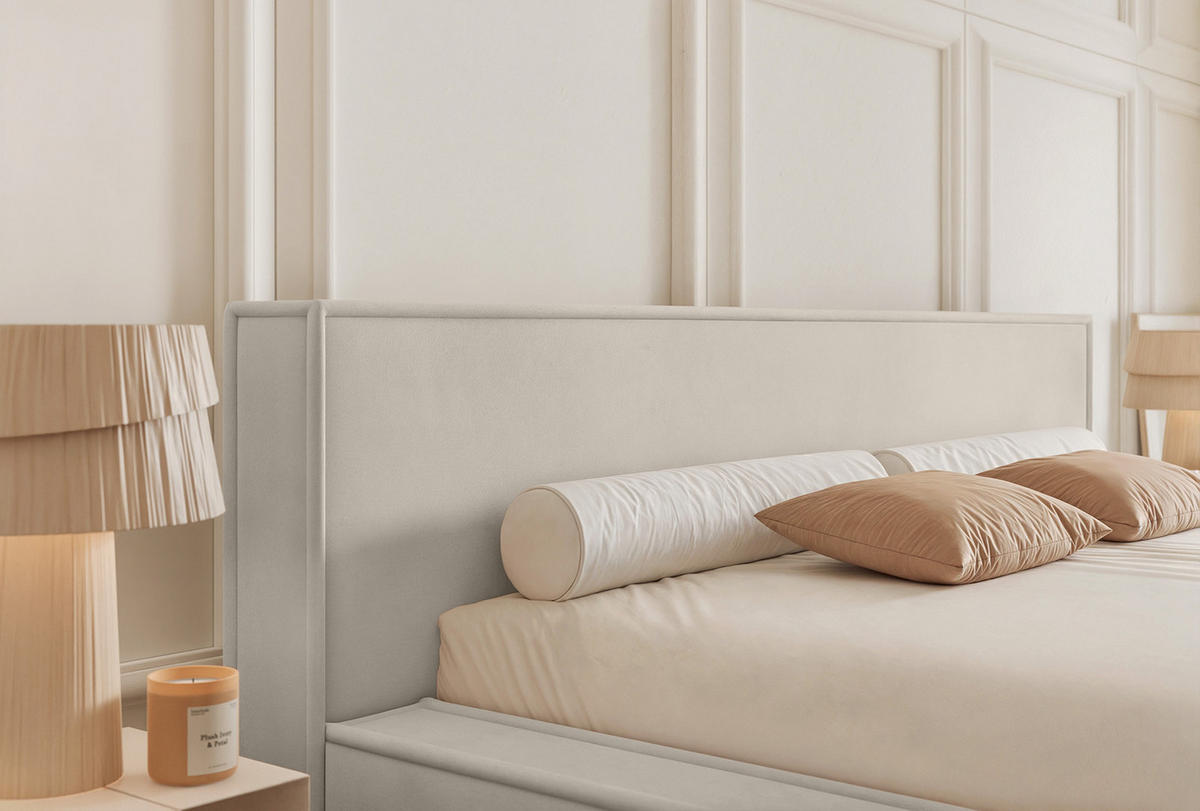 POLSTERBETT Mendocino Classic Low 180x200 cm, Mocca - Greige, Textil (180/200cm) - Fedve