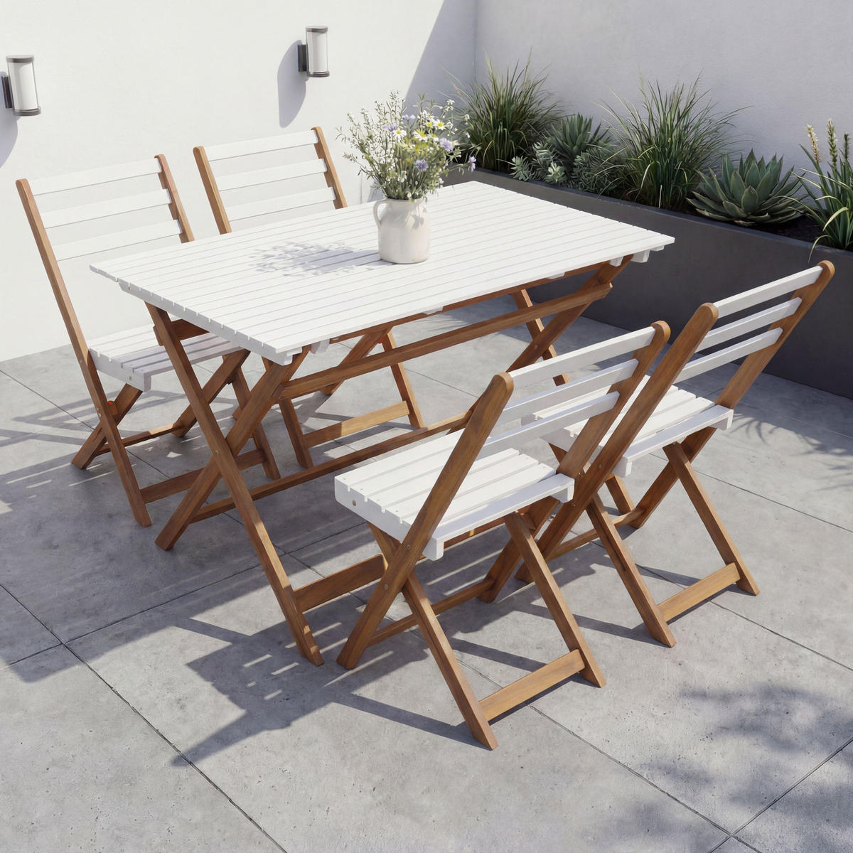 SITZGRUPPE Braun, Weiß - Braun/Weiß, Holz - MCW