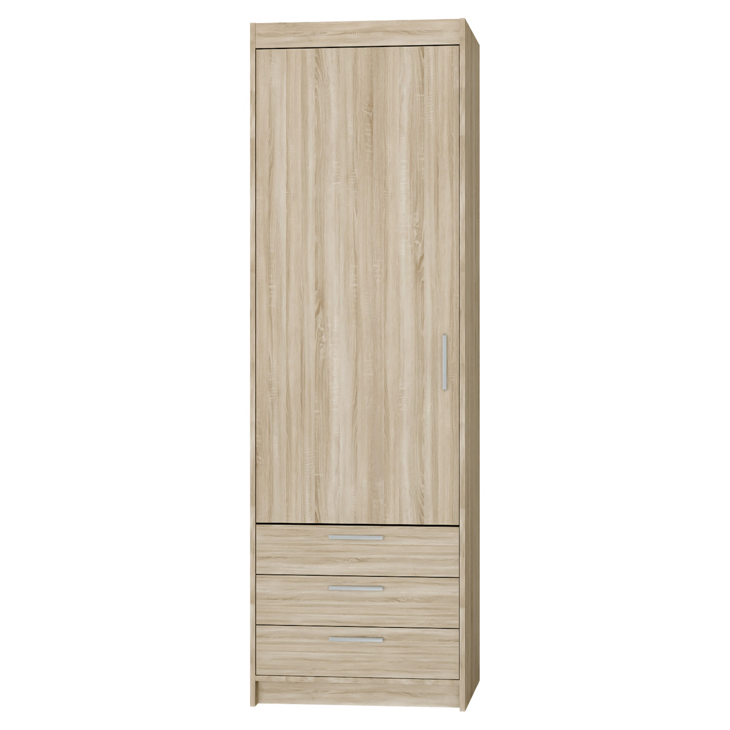 KLEIDERSCHRANK Storicos Sonoma Eiche 59,9/190,5/53 cm - 1T3S Modern mit Schubladen - Beige, Holzwerkstoff/Kunststoff (59.9/190.5/53cm) - AX Living