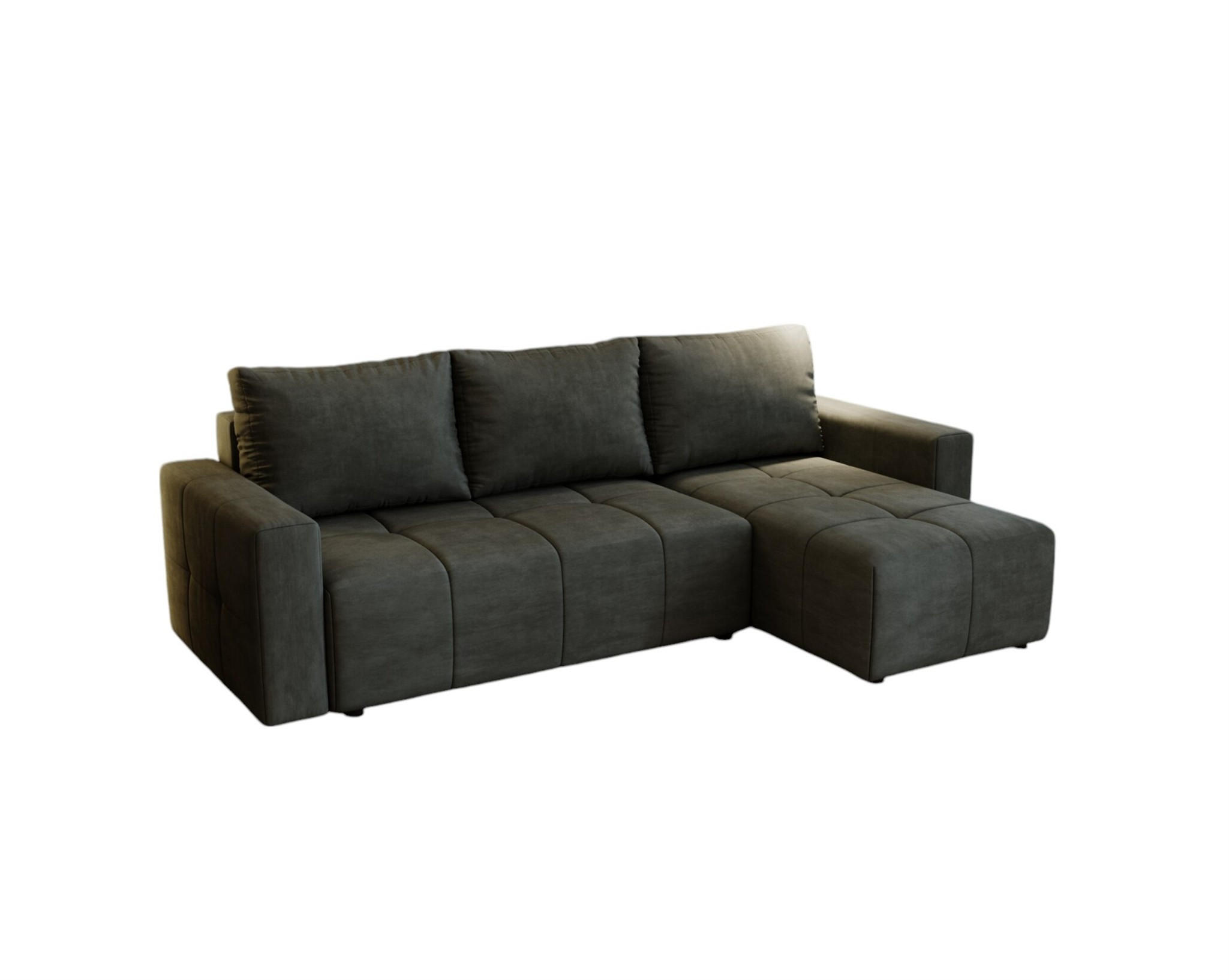 ECKSOFA Noha In Paros - Anthrazit, Holzwerkstoff/Textil (231/142cm) - Fun Möbel