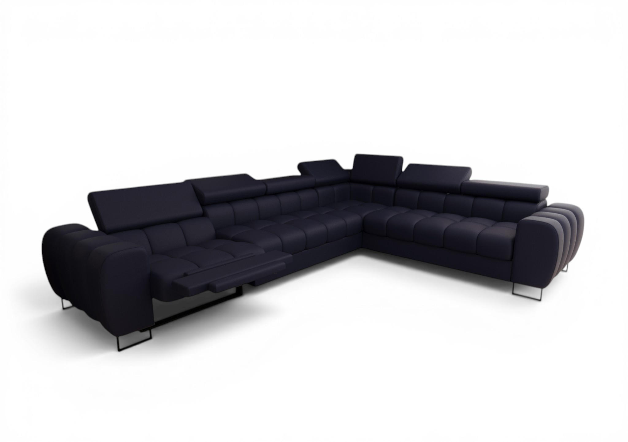 ECKSOFA Bastien Relax - Dunkelblau, Holzwerkstoff/Textil (330/260cm) - Fun Möbel
