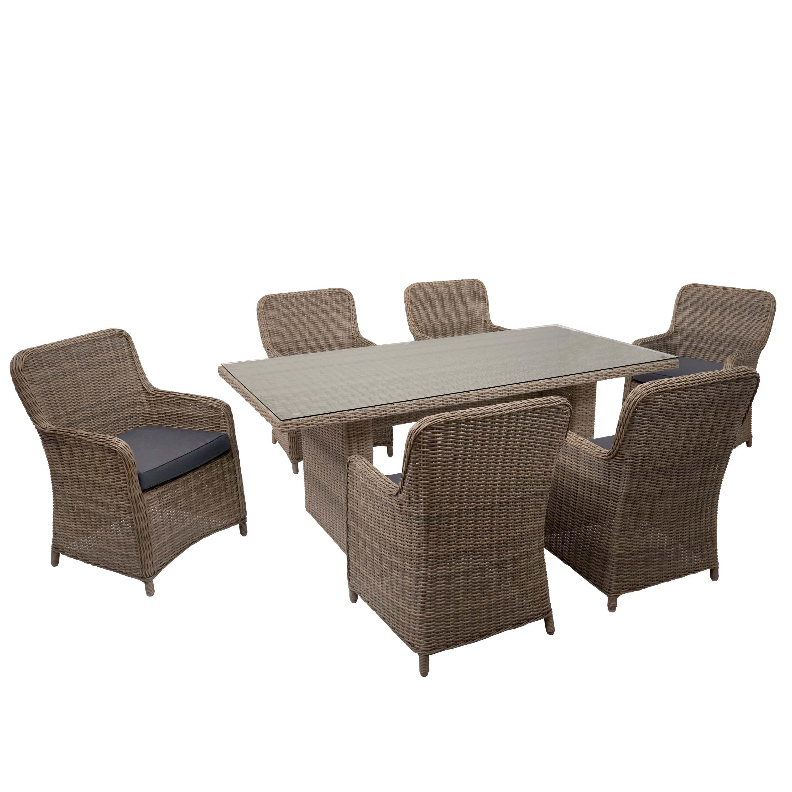 POLY-RATTAN GARNITUR Beige - Beige, Kunststoff - MCW