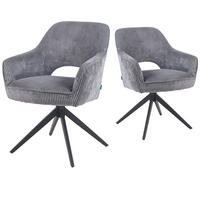 DREHSTUHL Mika-Nils - Schwarz/Grau, Textil/Metall (60/87/65cm) - DUBI Möbel