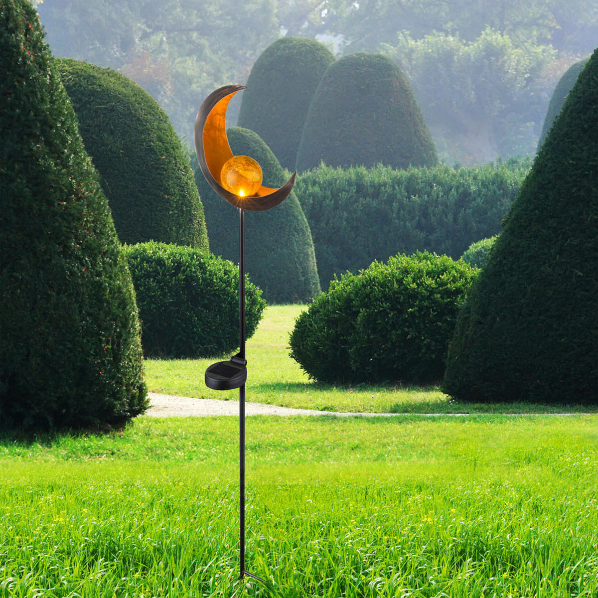 LED AUSSENLEUCHTE Bronze Glas 2er Set - Bronzefarben, Glas (18/6/90cm) - Globo Lighting