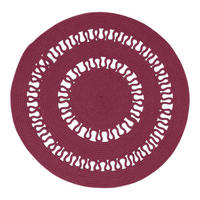 TEPPICH geflochten rund mit Häkel-Muster 90 cm - Weinrot, Textil (90/90cm) - Homescapes