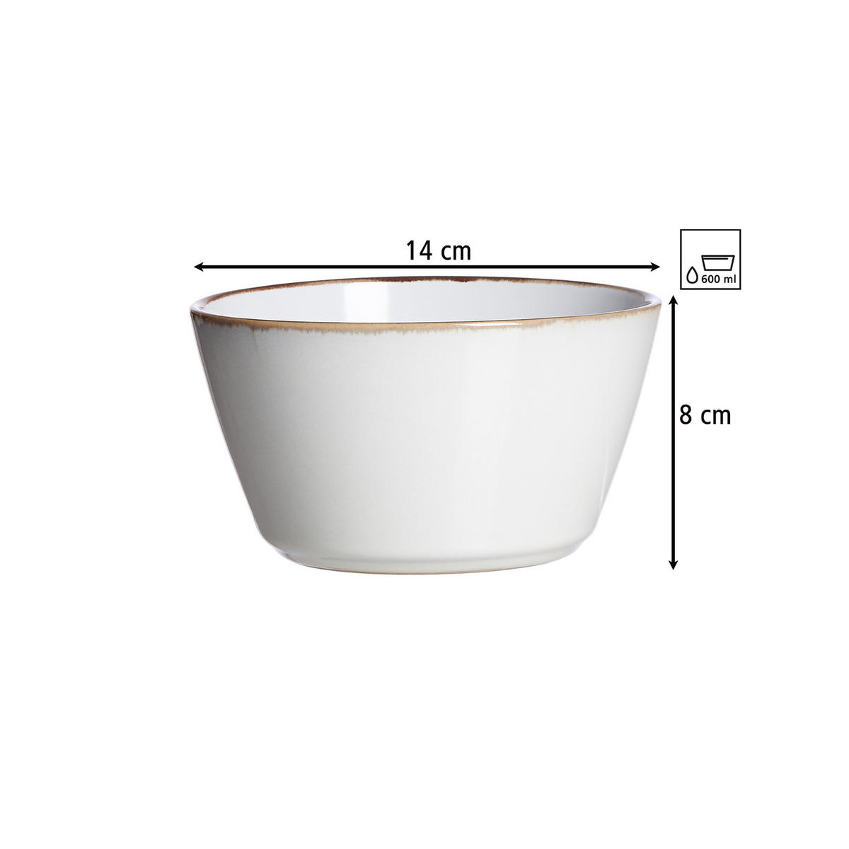 MÜSLISCHALEN Visby Weiß ø 14 cm 8er Set - Weiß, Keramik (14cm) - Ritzenhoff Breker