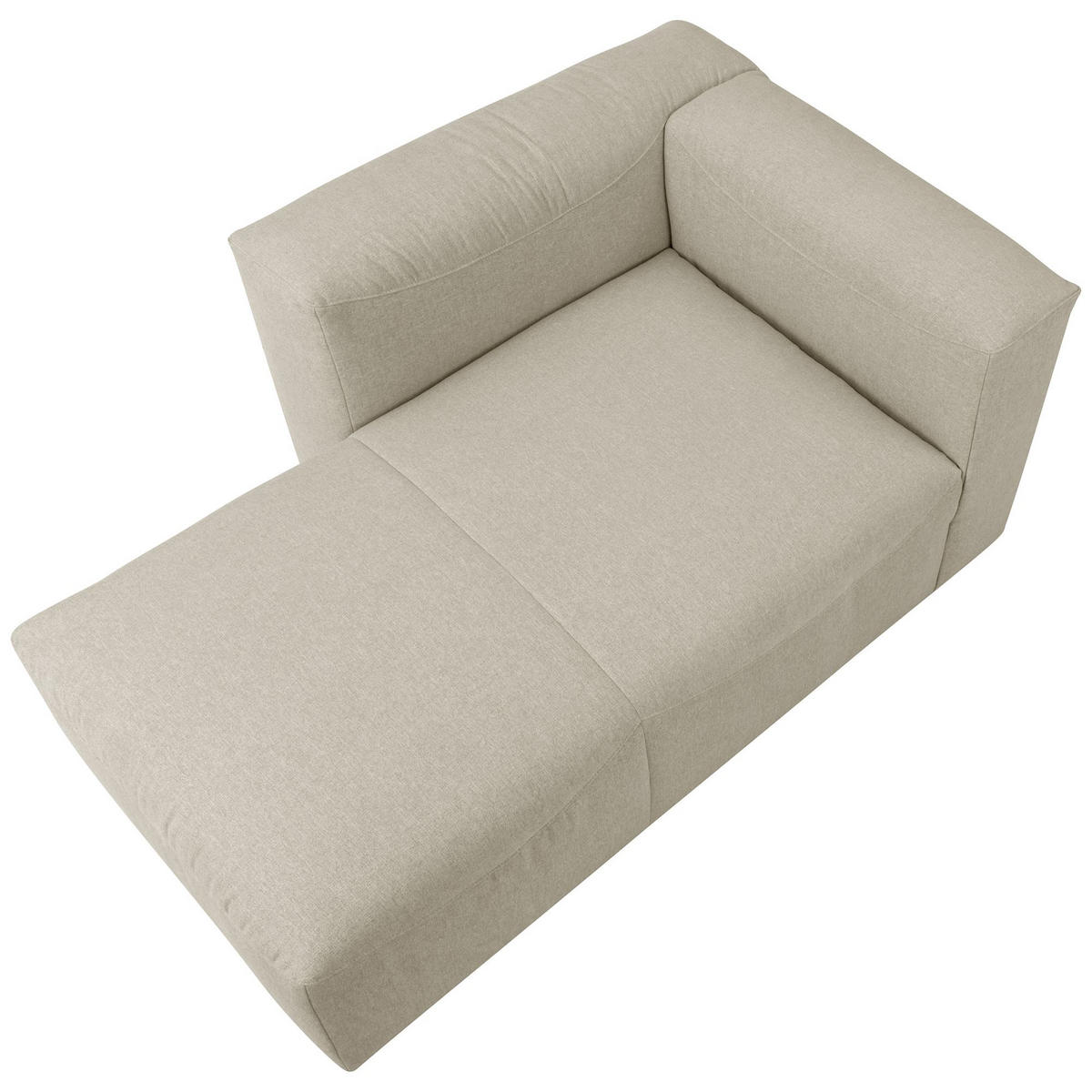 LONGCHAIR Armlehne links Kattrina Flachgewebe creme - Creme, Kunststoff (100/73/160cm) - 58aufmkessel