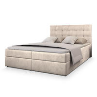 BOXBETT GLOS M 140x200 cm mit Matratze und Topper - Beige - Beige, Holz (140/200cm) - MASSENO