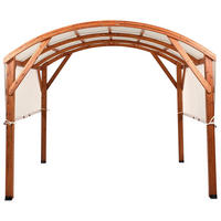 ZAHRADNÍ PAVILON Jedlové dřevo 303/300 cm Hnědý/Béžový Scopello - bílá/krémová, dřevo (303/257/300cm) - Beliani