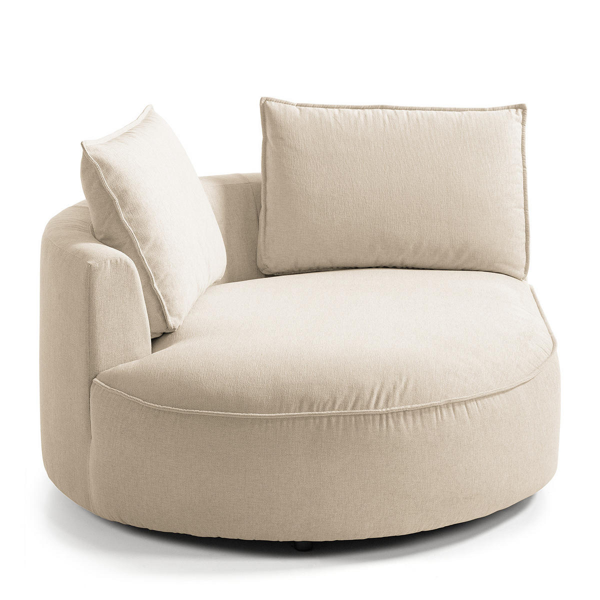 OTTOMANE - modular - Beige/Schwarz, Kunststoff/Textil (126/82/154cm) - home24
