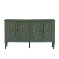 SIDEBOARD DE-38847 160/40/89 cm antike Relief-Schnitzereien Vintagegrün - Grün, Holzwerkstoff (160/89/40cm) - ComfortXL