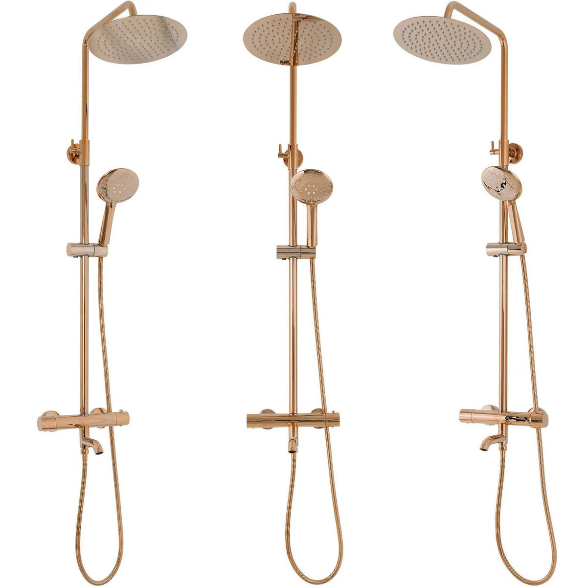 DUSCHGARNITUR Mit Thermostat Rea Lungo Copper - Kupferfarben, Metall (26.5/117/34.5cm) - REA