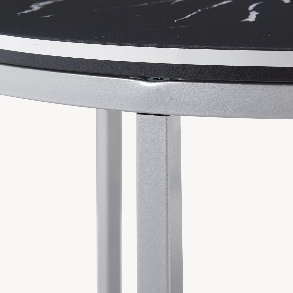 SADA KAVANOVÝCH STOLKŮ Skagen 2dílná 70/70/50 cm - černá/stříbrná, kompozitní dřevo (70/70/50cm) - [en.casa]