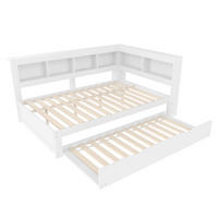 AUSZIEHBETT 140/200 cm DE-04484, mit in Weiß - Weiß, Holz/Holzwerkstoff (140/200cm) - ComfortXL