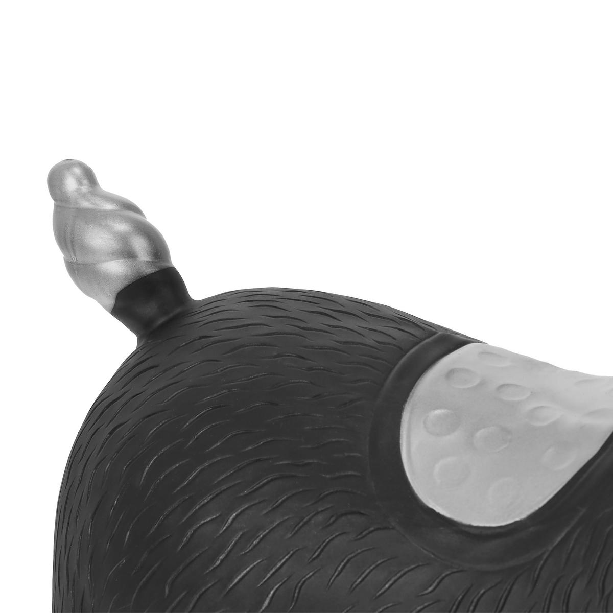 SKÁKADLO Černá Stříbrná nafukovací kůň s pumpičkou - černá, plast (53/25/46cm) - Relaxdays