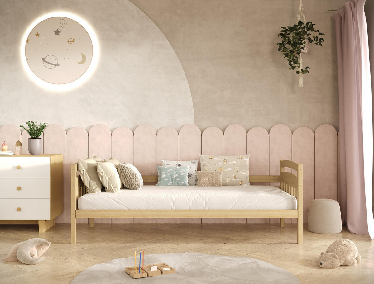 KINDERBETT Tosia mit Matratze 90/200 Natur lackiert 90/200 - Sonoma Eiche, Holz (90/200cm) - RAUMHIRSCH FURNITURE